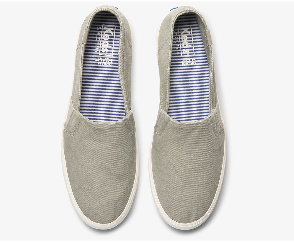 Keds Slip Ons Damen Grau - Clipper Washed Solids - AYO-148059